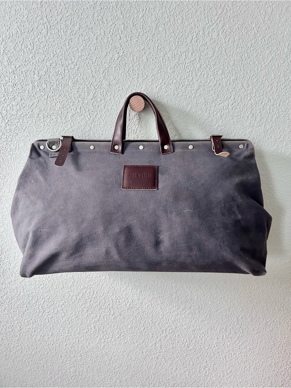 Line of Trade Canvas Leather Weekender Bag Brown